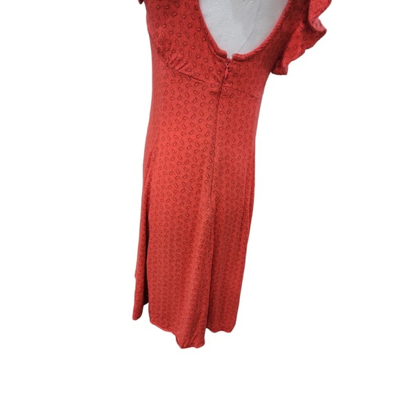 Urban Outfitters Kimchi Blue Paisley Print Ruffle Feminine Mini Dress Size Small - Picture 5 of 10